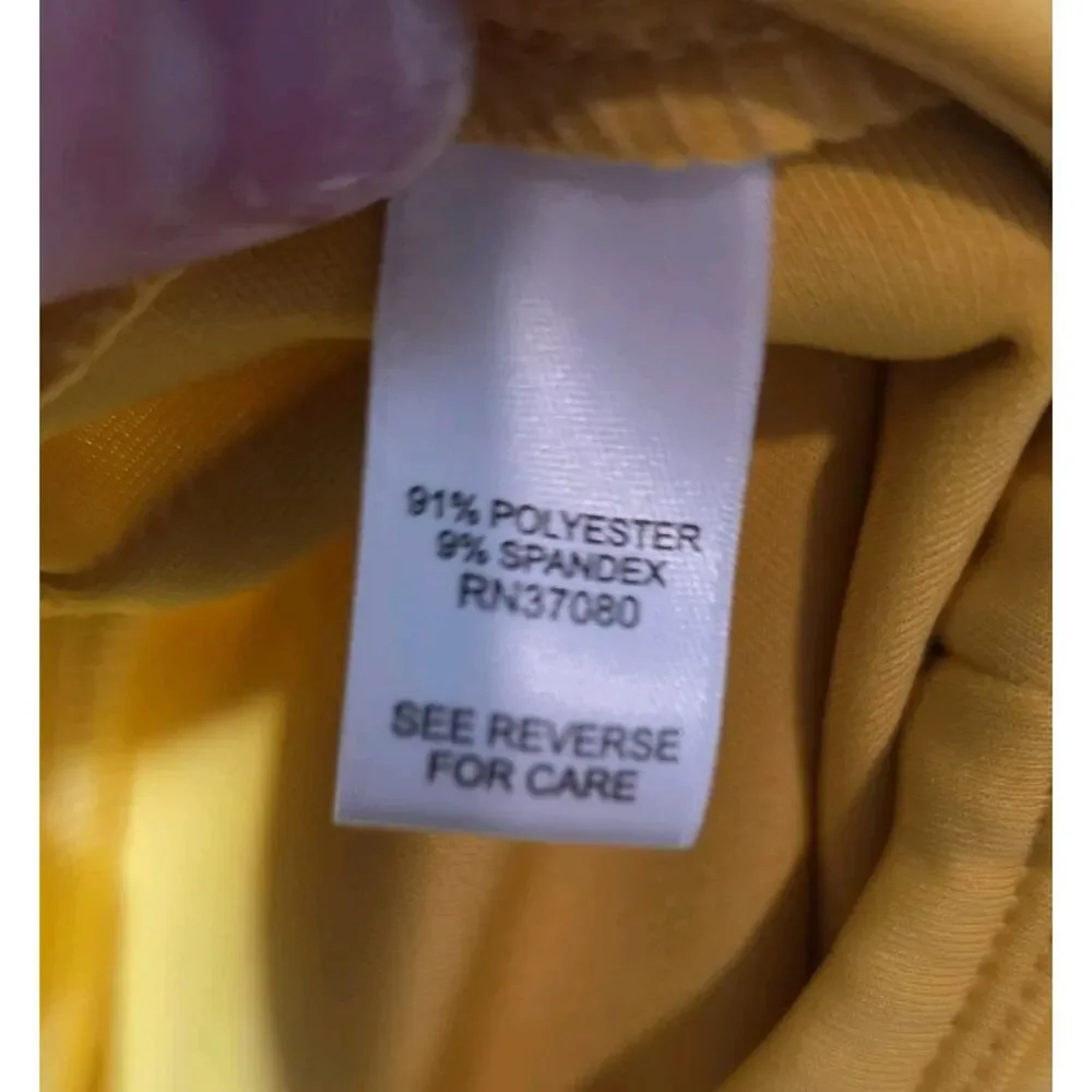 Faux Wrap Pencil Skirt Womens XL Yellow Button Detail Asymmetrical Est 1946 - Picture 11 of 11